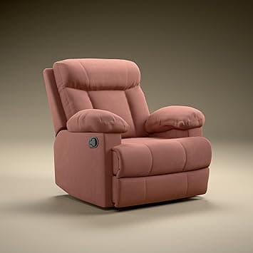 Green Soul Cloud | Single Seater Manual Recliner Sofa | Ultra Soft Suede Fabric | Recline & Relax (R1) | Oversized Leg Rest & Cushioned Lumbar | 1 Year Warranty (Vintage Rose) | DIY Easy Assembly