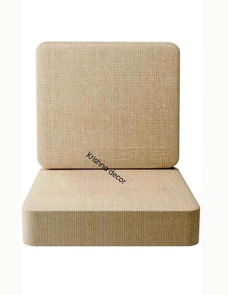 High Density 32D Foam Sofa Seat & Back Cushion Set | Premium Non-Wrinkle Sofa Gaddi with Washable Zip Cover 22"x21"x4" & 18"x21"x4", Beige-01