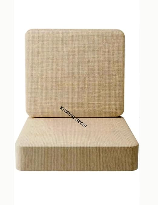 High Density 32D Foam Sofa Seat & Back Cushion Set | Premium Non-Wrinkle Sofa Gaddi with Washable Zip Cover 22"x21"x4" & 18"x21"x4", Beige-01
