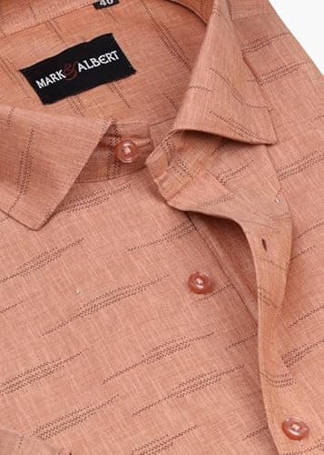 MARK & ALBERT Men's Half Sleeve Slim Fit Linen Shirt White 4