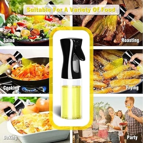 Venja Oil Sprayer For Cooking, Glass Olive 200Ml Oil Sprayer Mister, Olive Vineger Spray Bottle, Kitchen Gadgets Accessories For Air Fryer (Multicolor) 4