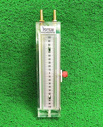 LOCUS Acrylic U Tube Manometer | 100-0-100 mmWC Range | Wall Mounted | Brass Nozzle | Gas & Liquid Pressure Measurement | Industrial & Laboratory Use | ISO & CE Certified