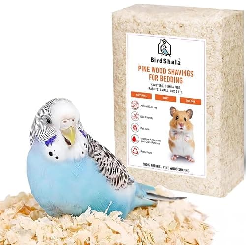 BirdShala Pine Wood Shavings for Bedding | Ultra Soft, Natural & Low Dust | Odor Control & High Absorption | Safe for Hamsters, Guinea Pigs, Rabbits, Small Birds & Pets |500g Pack