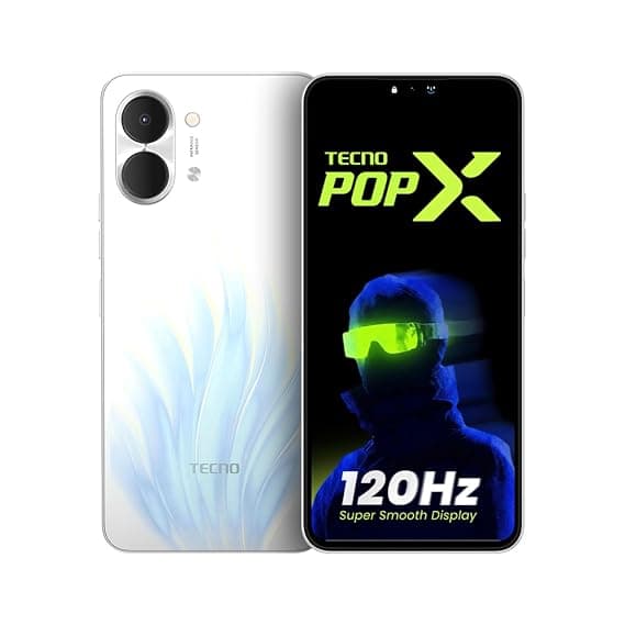 POP X (Flare White, 4GB+64GB) | 120Hz 6.74" Smooth Display| IP64 Protection & Drop Resistant | No Network Communication* | AI Active Noise Cancellation | AI Song Identification |AI Flash Snap| 5000mAh