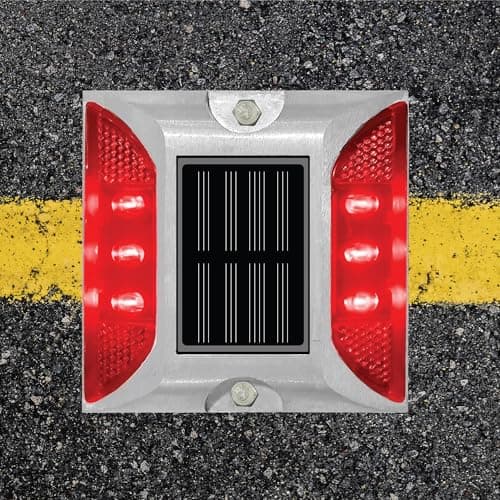 Epyz Solar Road Stud Light Outdoor Waterproof 6 LED Deck Lights for Driveway, Dock, Markers, Step, Staircase, Garden, Ground [ Aluminium Alloy ] [ Pack of 1, Red Flashing ] 6