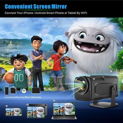 TOREXO HY320MINI Smart Mini Projector with Android 14, Native 720P HD, 4K & 1080P Supported, WiFi & Bluetooth, Auto Keystone, Portable LED Projector for Home Theater, Movies, Gaming & Outdoor Use 3