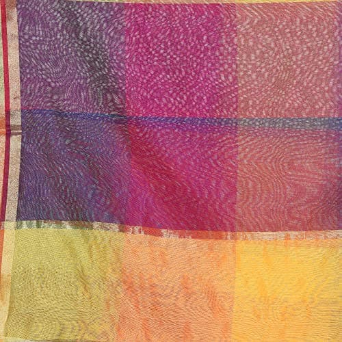 Weavers Villa Women's Cotton Silk Multicolor Dupatta (2 Meters) 5