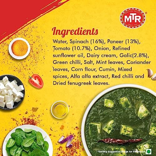 MTR Minute Meals Palak Paneer 300g | Ready-to-Eat Meals | Instant, Heat & Eat | Authentic Indian Paneer Dish 4