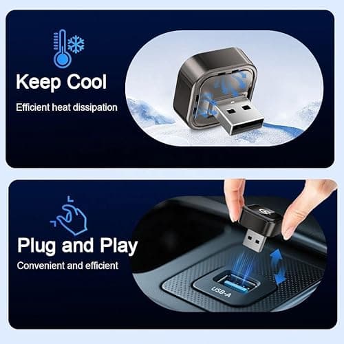 Spiffy 2-in-1 USB Wireless CarPlay Adapter, Advance Siri Support Plug and Play Bluetooth Wireless Car Receiver for OEM Systems Converts Wired Android Auto/CarPlay to Wireless 6