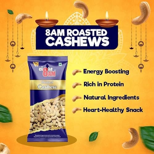 8AM Dry Fruits Combo Pouch, Pack of 5, (Almond 40g, Cashew 40g, Pistachio 30g, Trail Mix 35g, Nut Mix 35g), Fiber & Protein Rich Healthy Mix Dry Fruits, Diwali Gift Pouch 5