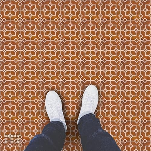 Mosaicowall DIY Peel and Stick Self Adhesive Floor Tile Stickers for Kitchen, Living Room | Antiskid Flooring Tile FST005 6 X 6 Inches (Pack of 12) 3