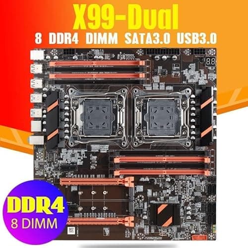 X99 Dual CPU Motherboard LGA2011 Support DDR4 ECC Memory PCB Durable with 2XE5 2697 V3 CPU 14 Core 28 Thread Processor 2