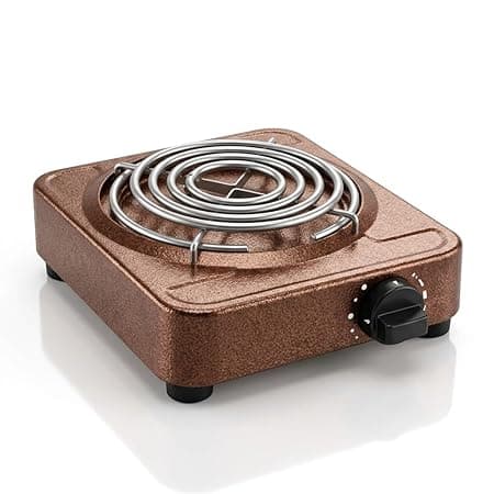 Single Burner Electric Hot Plate with Coil Heating Adjustable Thermostat Control | Portable Cooking Stove Metal Body | Electric Burner for Kitchen Travel & Outdoor