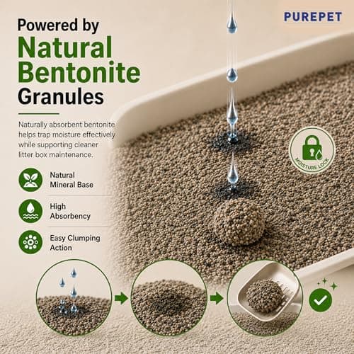 Purepet Cat Litter for All Cat Breed, Lavender Fragrance - 10kg Pack Pet Litter Tray Refill 5