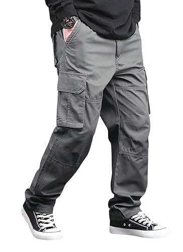 Lymio Cargo for Men | Cotton Cargo Pant | Drawstring Waist Pant (Also Available in Plus Sizes) (46-49)
