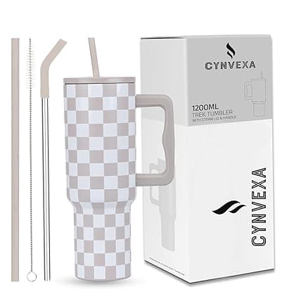 CYNVEXA Tumbler with lid and Straw 1200ML Cup Stainless Steel Vacuum Insulated Tumbler for Water, Iced Tea or Coffee 1.2L Office Gym Travelling (40-Oz-Skin Paint)