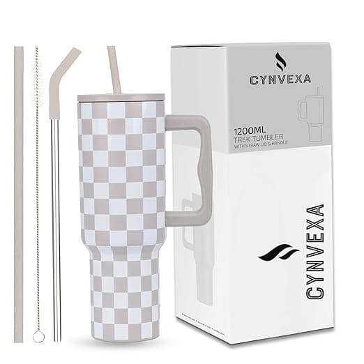 CYNVEXA Tumbler with lid and Straw 1200ML Cup Stainless Steel Vacuum Insulated Tumbler for Water, Iced Tea or Coffee 1.2L Office Gym Travelling (40-Oz-Skin Paint)