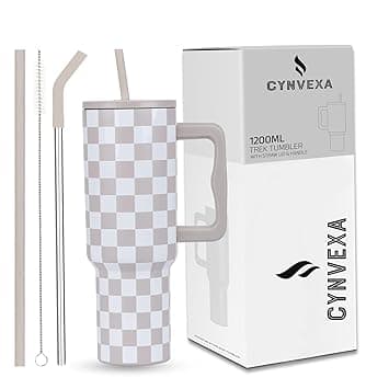CYNVEXA Tumbler with lid and Straw 1200ML Cup Stainless Steel Vacuum Insulated Tumbler for Water, Iced Tea or Coffee 1.2L Office Gym Travelling (40-Oz-Skin Paint)