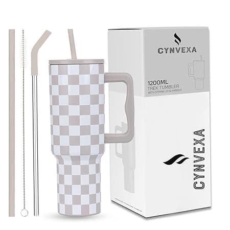 CYNVEXA Tumbler with lid and Straw 1200ML Cup Stainless Steel Vacuum Insulated Tumbler for Water, Iced Tea or Coffee 1.2L Office Gym Travelling (40-Oz-Skin Paint)