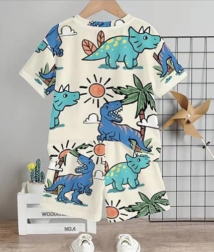M.C Summer Wear Kids Dress for Boys | Printed Cotton Half Sleeve Round Neck T-shirt and Shorts Clothing Set Combo | Baby Boy Dress | Casual Kids Dress Set (4-5 year) 5