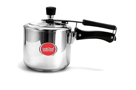 Triply Stainless Steel Plain Pressure Cooker, Heavy-Duty Base for Low-Oil, Healthy Cooking | Suitable for Induction & Gas | Durable, Scratch-Resistant Surface | 5 Year warrenty |6.5L