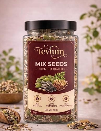Tevium Mix Seeds | Premium Seed Mix | Chia, Flax, watermellon, Sunflower & Pumpkin Seeds | Healthy Superfood Blend | Rich in Protein & Fiber (250gm) 2