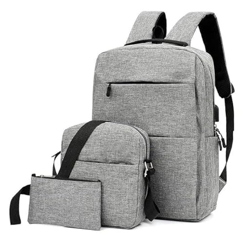 VENJA Multipurpose 3 Pcs Backpack Set Laptop Backpack with USB Charging Port, Water Resistant 16 Inch Computer Bag for College School, Business Travel Backpack, Casual Outdoor Daypack