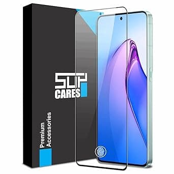 SupCares Tempered Glass for Oppo F25 Pro and Oppo Reno8 Pro (6.7 Inch) With Installation Kit | 9H Edge to Edge Screen Protector | Black