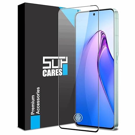 SupCares Tempered Glass for Oppo F25 Pro and Oppo Reno8 Pro (6.7 Inch) With Installation Kit | 9H Edge to Edge Screen Protector | Black