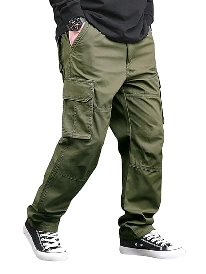 Lymio Cargo for Men | Cotton Cargo Pant | Drawstring Waist Pant (Also Available in Plus Sizes) (46-49)