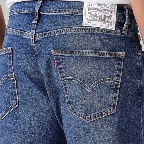 Men's 505 Blue Straight Fit Mid Rise Jeans 4