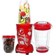 Wonderchef Nutri-blend Mixer, Grinder & Blender | Powerful 400W 22000 RPM 100% Full Copper Motor | SS Blades | 2 unbreakable jars | 2 Years warranty | Recipe book by Chef Sanjeev Kapoor | White