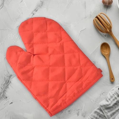 Premium Cotton Heat Resistant Oven Gloves for Kitchen Baking, Cooking & BBQ | Quilted Insulated Oven Mitt | High Temperature Protection 3