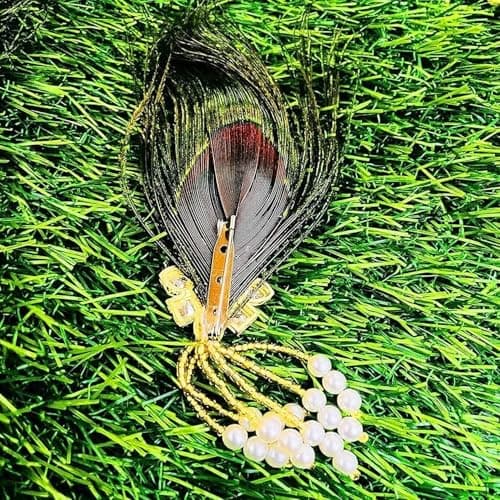 GmeVibe Gift Jaipur Morepankh Peacock Feather Brooch Green | Traditional Ethnic Pin for Saree, Kurta & Blazer | Decorative Fashion Accessory for Men & Women 4