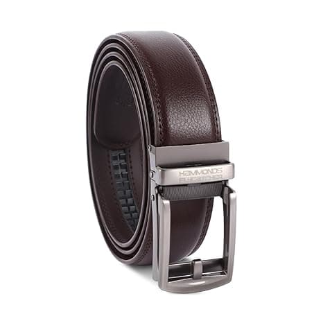 HAMMONDS FLYCATCHER Genuine Leather Belt for Men, Premium Leather Belt with Auto Lock mechanism, Mens Belt Leather Branded with Slide Lock for Everyday Wear