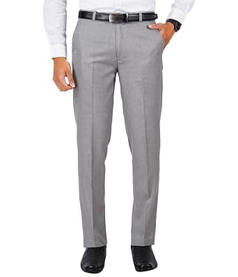 Mc Henry Men's Classic Solid Formal Comfort/Regular Fit Stretchable Wrinkle Free Trousers