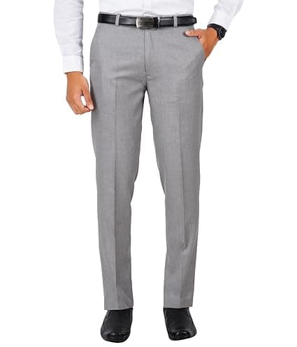 Mc Henry Men's Classic Solid Formal Comfort/Regular Fit Stretchable Wrinkle Free Trousers