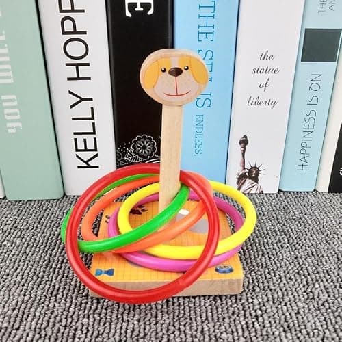 SNAPPSY Kids Ring Toss Game Set Outdoor Educational Toy for Parent-Child Interaction Dog