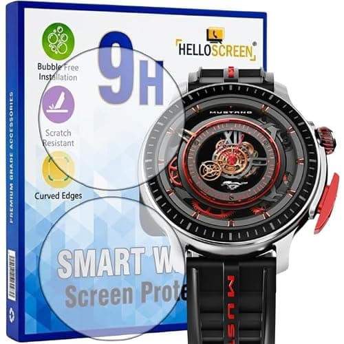 HELLOSCREEN Screen Protector for GOBOULT Mustang Racer 1.43 Inch Smartwatch (Pack of 2) – Flexible TPU Film, 9H Scratch Resistant, Self Healing, Anti Fingerprint, HD Clear – Not Tempered Glass