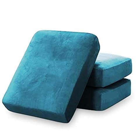 High Density Premium Sofa Seat & Back Foam Cushions with Washable Zip Cover Non-Wrinkles Cushion Sofa Gaddi for Multipurpose Uses, 21"x22"x4", 32 Foam Density (Blue-04)