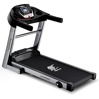 Lifelong Walking Pad Treadmill | 4 HP Motor | Foldable Handle | LED Display & Remote Control | 2-Level Manual Incline | Anti-Slip Belt | Compact Under Desk Running Machine for Home & Office