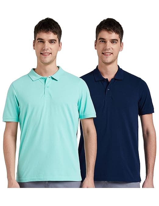 Amazon Brand - Symbol Men's Cotton Rich Solid Polo Tshirt | Collar Tshirts | Half Sleeves | Plain-Regular Fit (Available in Plus Sizes and Combo Pack of 2)