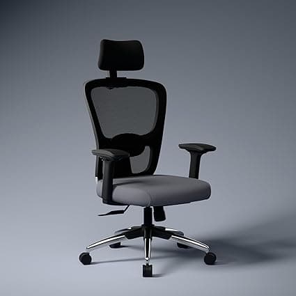 Green Soul Jupiter Superb | Ergonomic Mesh Office Chair for Work | 3 Year Warranty | Multi-Lock Synchro Tilt Recline Mechanism | 2D Armrest | Adjustable Lumbar | High Back | Grey