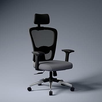 Green Soul Jupiter Superb | Ergonomic Mesh Office Chair for Work | 3 Year Warranty | Multi-Lock Synchro Tilt Recline Mechanism | 2D Armrest | Adjustable Lumbar | High Back | Grey