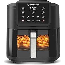 Hamilton Beach Digital Air Fryer 6.5L - 8 One-Touch Pre-Set Functions, Stainless Steel Exterior, Fast Cooking, 1700W Power, Air Fryer Oven for Home