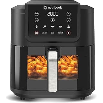 Hamilton Beach Digital Air Fryer 6.5L - 8 One-Touch Pre-Set Functions, Stainless Steel Exterior, Fast Cooking, 1700W Power, Air Fryer Oven for Home