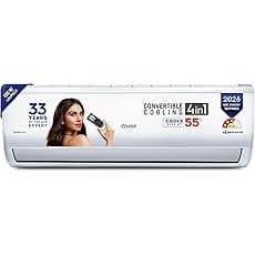 Cruise 1.5 Ton 5 Star Inverter Split AC with PM2.5 Air Purification (100% Copper, Convertible 4-in-1, Fast Cooling & Energy Saving, PM 2.5 Filter, Anti-Rust Tech, Model, CWCVBK-VQ3D185, White)