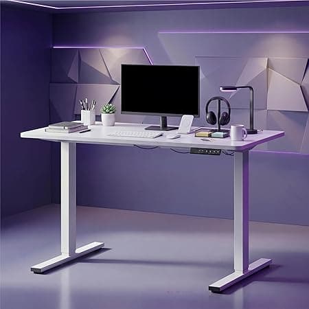 Wakefit Study Table | 5 Yr Warranty | Standing Desk, Computer Table for Home Pc, Electric Hight Adjustable, Digital Display & 4 Memory Presets, Free Installation, Modern Ergonomic Wobble-Free - Notiq