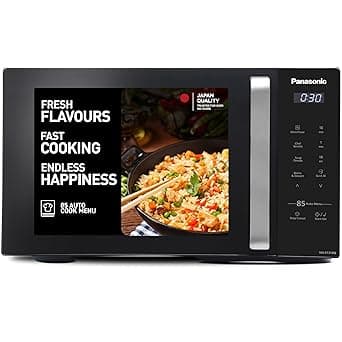 Panasonic 25L Solo Microwave Oven (NN-ST310QBFG, Black, 85 Auto Cook Menus)