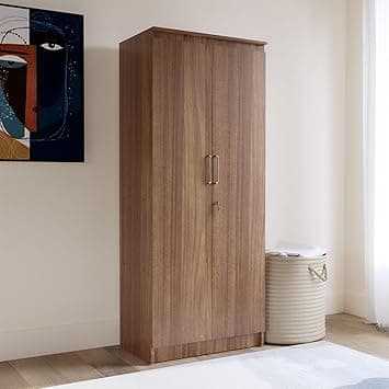 Duo Engineered Wood 2 Door Wardrobe (Finish Color - Leon Teak, Knock Down)